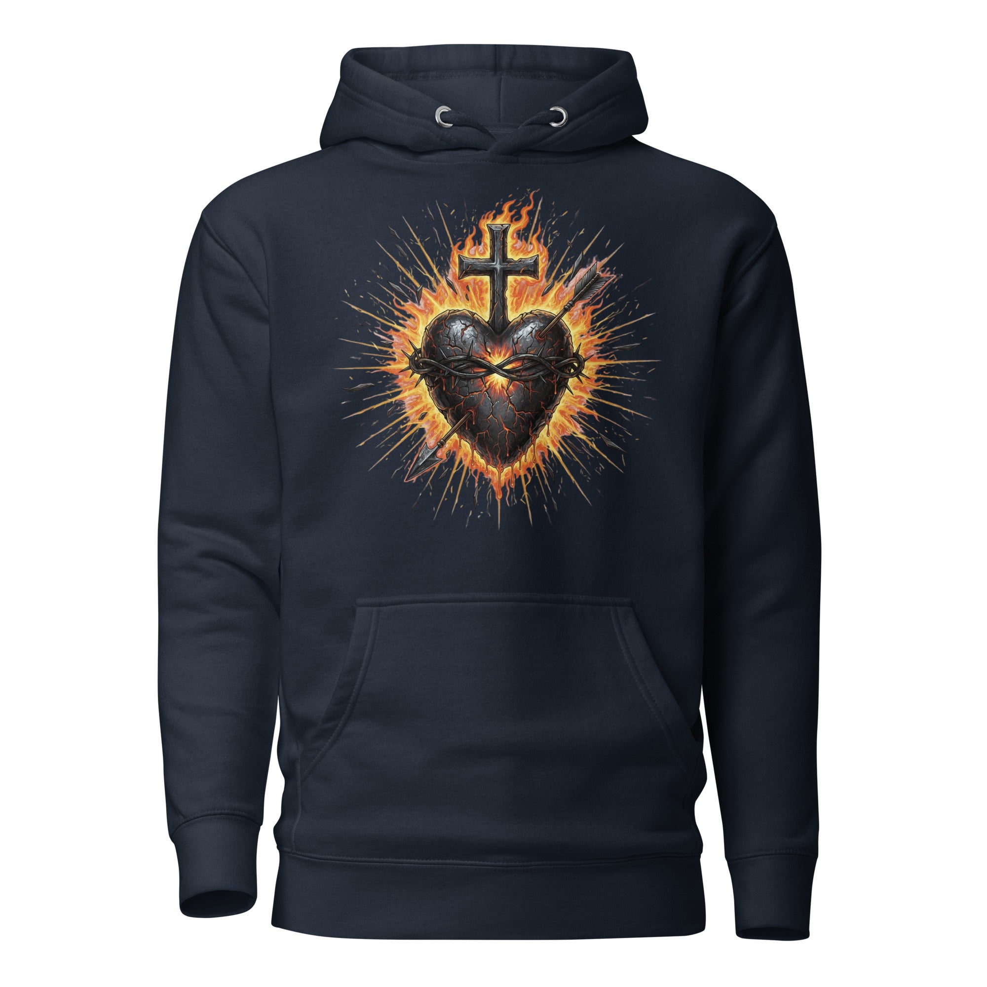 “Sacred Heart of Jesus Hoodie – Men’s Premium Cotton Heritage Hoodie”