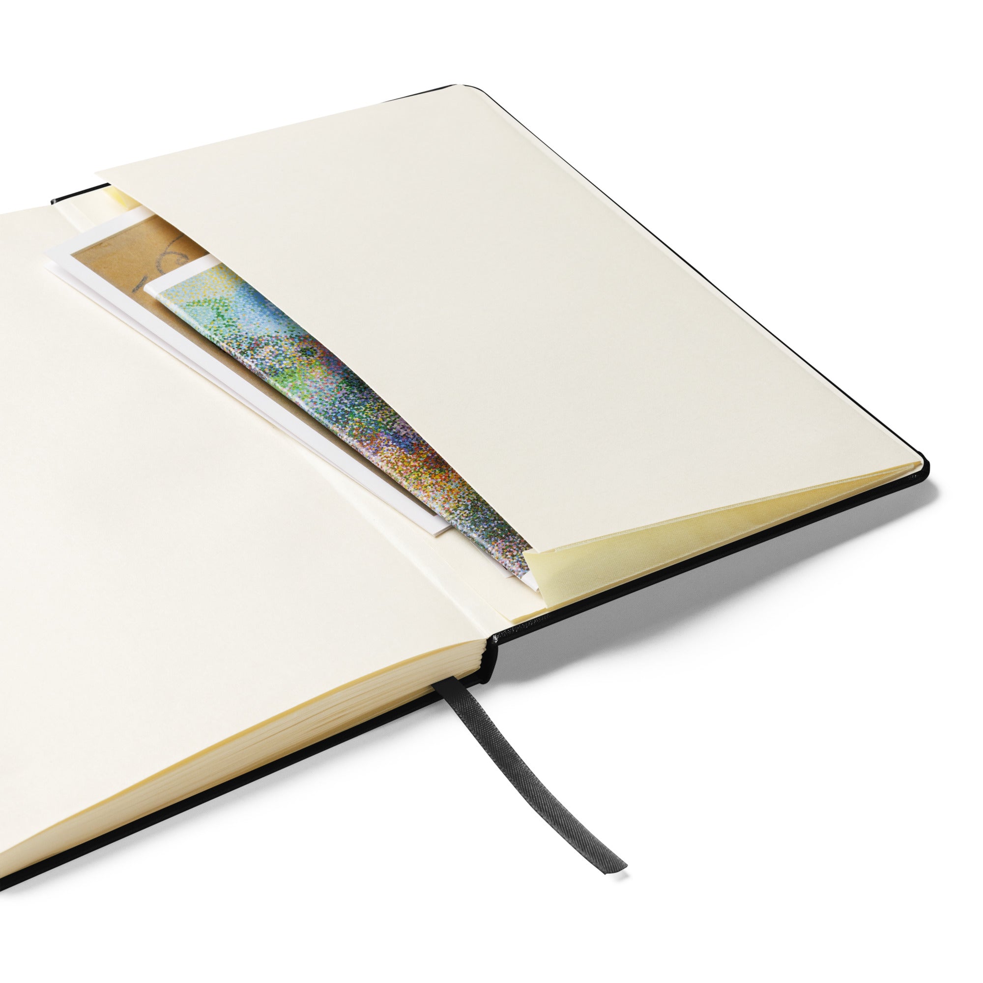 Hardcover Catholic prayer journal featuring Our Lady of Sorrows with roses and radiant halo design.