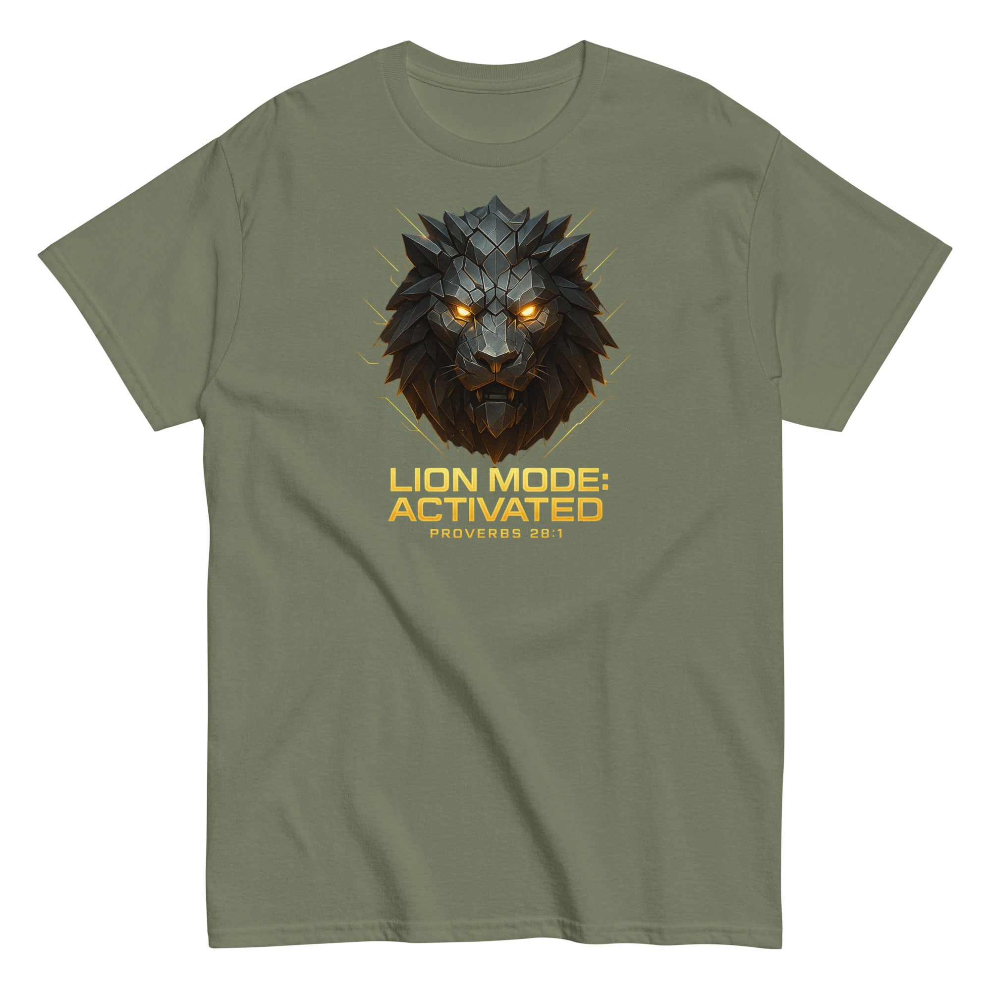 Lion Mode: Activated Classic Tee | Bold Christian Shirt – Proverbs 28:1